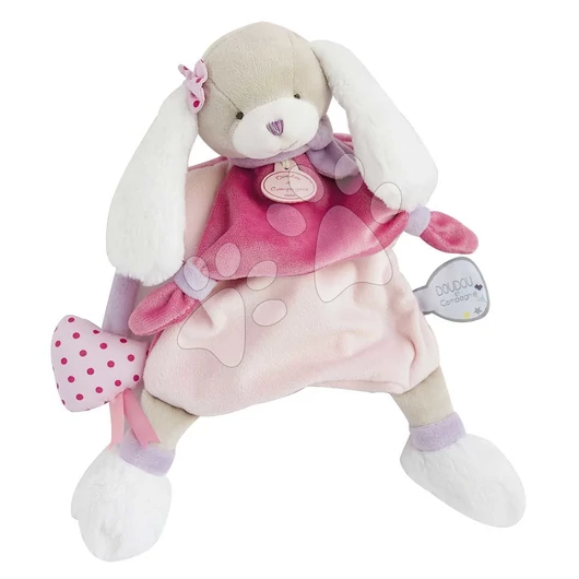 Plyšový psík na bábkové divadlo Dog Toopi Girl Hand Puppet Doudou et Compagnie ružový 28 cm od 0 mes DC3083
