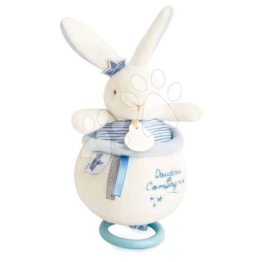 Plüss nyuszi dallammal Bunny Sailor Music Box Perlidoudou Doudou et Compagnie kék 14 cm ajándékcsomagolásban 0 hó-tól DC3520