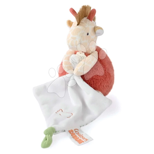 Plüss zsiráf dédelgetésre Couleurs Savane Doudou et Compagnie piros 15 cm 0 hó-tól DC4071