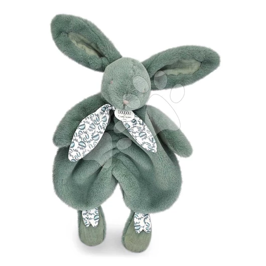 Plüss nyuszi dédelgetésre Bunny Comforter Green Doudou et Compagnie ajándékcsomagolásban zöld 29 cm 0 hó-tól DC4149