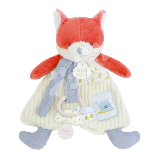 Plüss róka cumitartó csipesszel Romarin the Fox In my Garden Dummy Holder Doudou et Compagnie ajándékcsomagolásban 19 cm 0 hó-tól DC4325