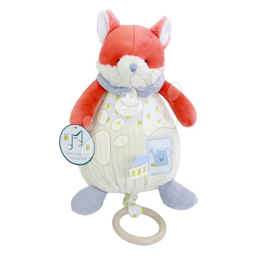 Plüss róka dallammal Romarin the Fox In my Garden Music Box Doudou et Compagnie ajándékcsomagolásban 20 cm 0 hó-tól DC4329