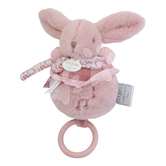 Plüss nyuszi dallammal Lapin Dodou Music Box Pink Doudou et Compagnie ajándékcsomagolásban rózsaszín 20 cm 0 hó-tól DC4366