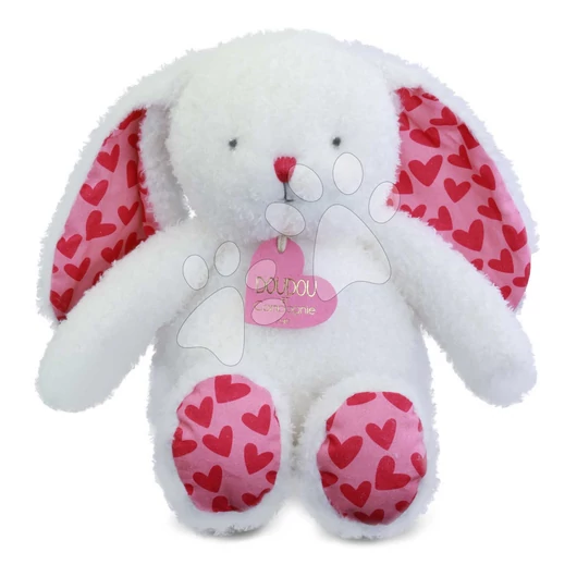 Plüss nyuszi Bunny Je T'aime Doudou et Compagnie ajándéktáskában fehér 25 cm 0 hó-tól DC4372