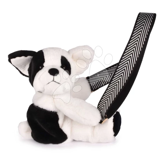 Plüss crossbody hátizsák kutyus Bag Dog Black & White Doudou et Compagnie pánttal fekete-fehér 30 cm DC4564