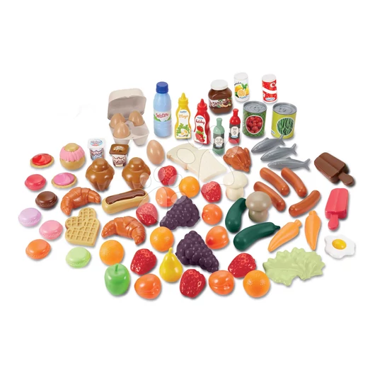 Élelmiszer szett dobozban konyhácskába 100% Chef Écoiffier 75 kiegészítő 18 hó-tól