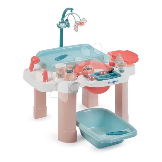 Opatrovateľský stolík pre bábiky My First Nursery Écoiffier s vaničkou 13 doplnkov od 18 mes ECO1839