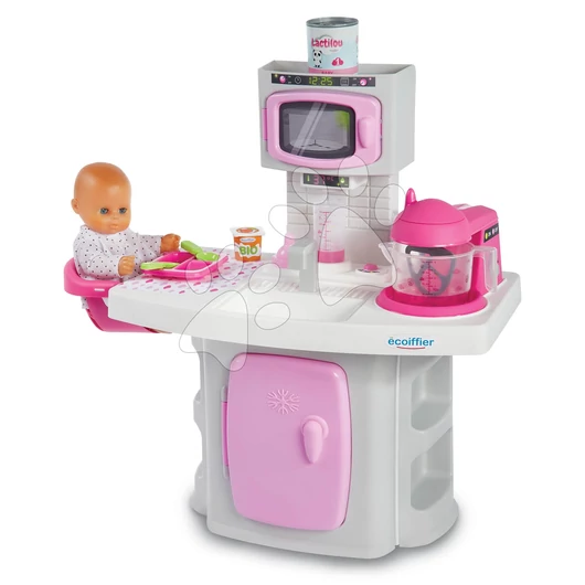 Konyhastúdió játékbabának The Baby's Kitchen Écoiffier főző- és étkezősarokkal 18 hó-tól