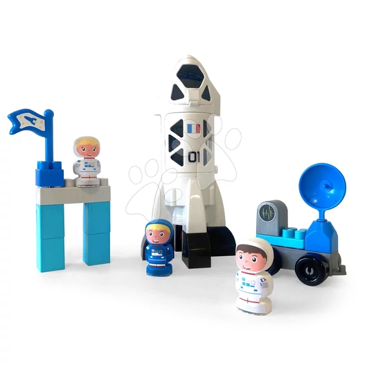 Építőjáték űrhajó Abrick Écoiffier 3 figurával és kisautóval 18 hó-tól
