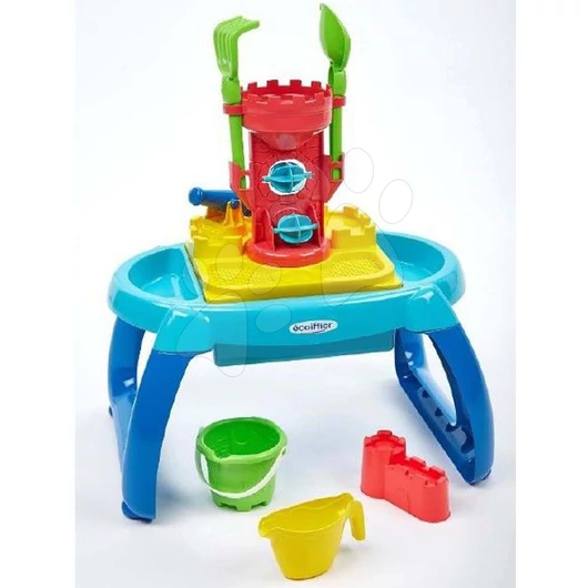 Homokozó asztalka Summer Écoiffier vízimalommal és 7 kiegészítővel 18 hó-tól