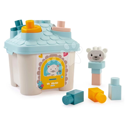 Készségfejlesztő házikó BB Abrick Écoiffier 11 darabos formaillesztő kockákkal 12 hó-tól