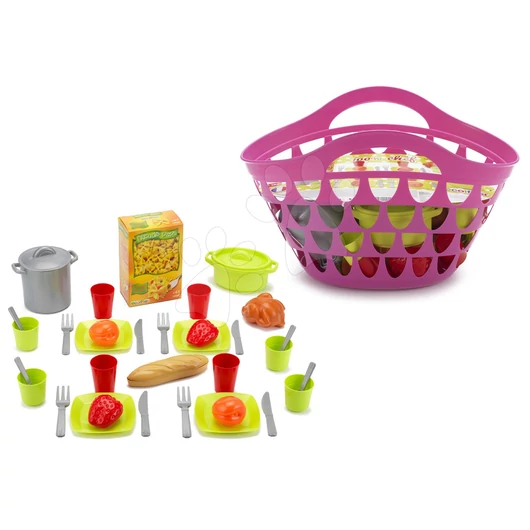 Écoiffier kosár edényekkel 100% Chef 940-A rózsaszín