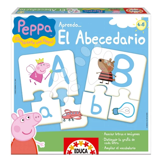 Oktatójáték Ismerkedem az ábécével ábrák révén Peppa Pig Educa 81 darabos spanyolul 4 évtől EDU15652