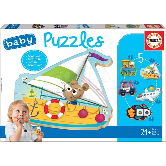 Puzzle legkisebbeknek Baby 5 Educa Közlekedési eszközök II. 12 hó-tól