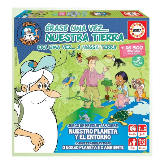 Társasjáték tudáspróba Once upon a time Our Earth Educa A Föld bolygóról tanulok 300 kérdés spanyolul és portugálul 6 évtől EDU18858