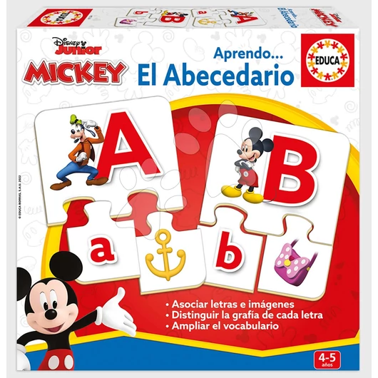Ismerkedünk az ABC betűivel Mickey & Friends Educa 81 darabos 4 évtől