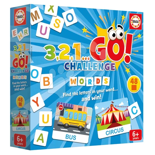 Társasjáték Szavak 3,2,1... Go! Challenge Words Educa 48 szó 150 betű angol 6 évtől
