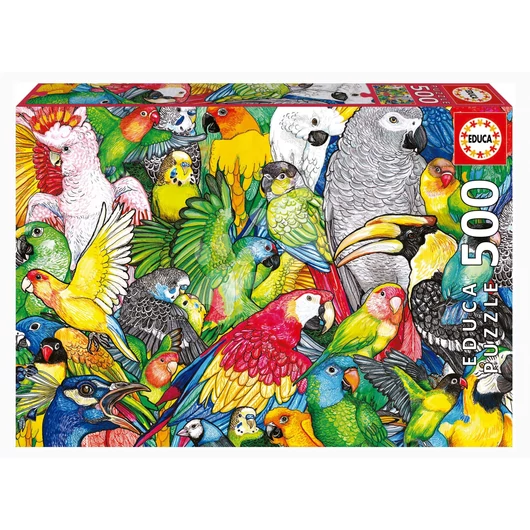 Puzzle Parrots Educa 500 darabos és Fix ragasztó