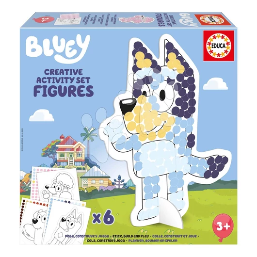 Kreatív alkotás 3D Make & Play Bluey Activity Set Educa alkosd meg saját kutyusodat Bluey matricákkal 24 hó-tól EDU19885