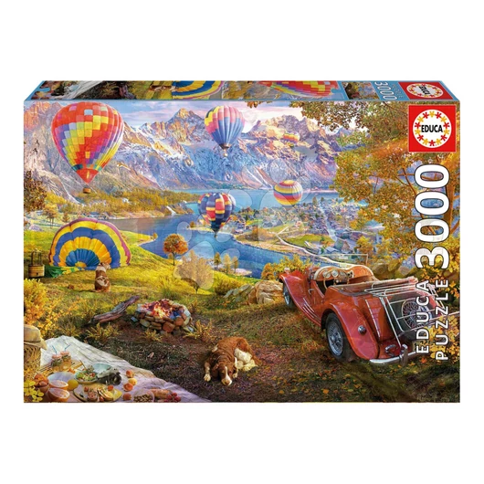 Puzzle Hot Air Balloon Valley Educa 3000 darabos és Fix ragasztó