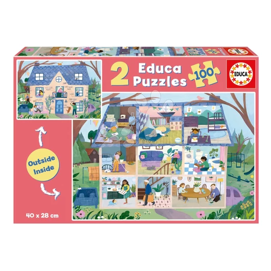 Puzzle Ház Inside&Outside House Educa 2x100 darabos 6 évtől EDU19957