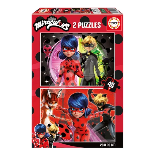 Puzzle Miraculous Ladybug Educa 2x48 darabos 3 évtől EDU19968