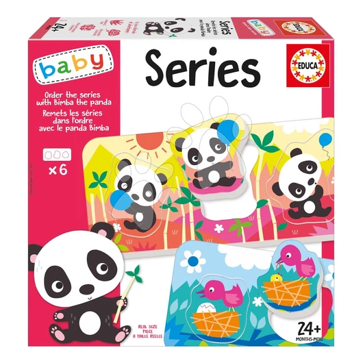 Oktatójáték legkisebbeknek Sort the series with the Bimba Panda Educa Történeteket tanulok alkotni állatokkal angol és francia nyelven 24 hó-tól EDU19979