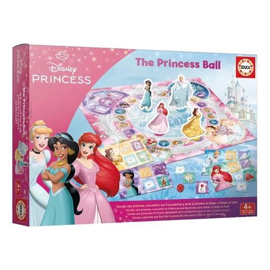Társasjáték Bál a hercegnőkkel The Princess Ball Educa spanyolul franciául angolul és portugálul 4 évtől EDU20078