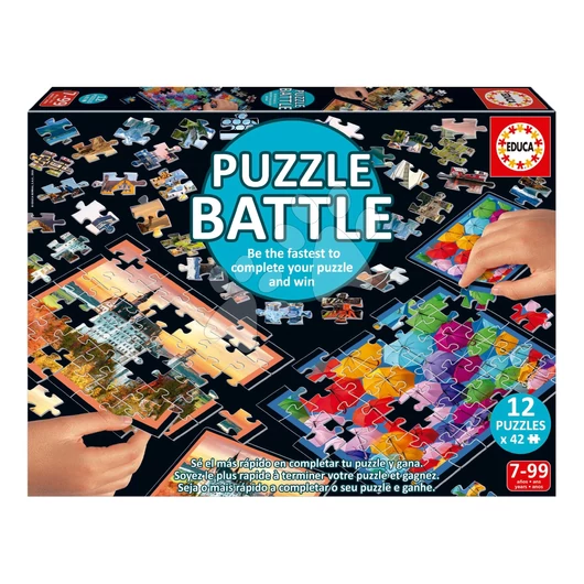 Puzzle Battle Utazás Travel Educa 12 fajta puzzle 504 darabos és 12 kártya ábrákkal 11 évtől EDU20121