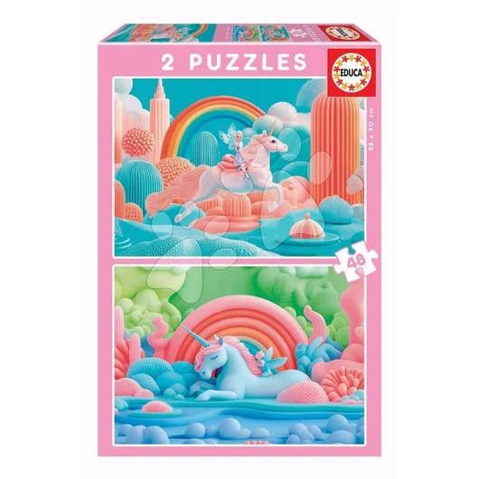 Puzzle Magic Unicorns Educa 2x48 dielov od 3 rokov  EDU20223