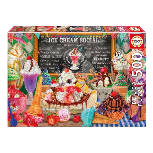 Puzzle Ice Cream Parlour Educa 500 dielov a Fix lepidlo od 11 rokov EDU20251