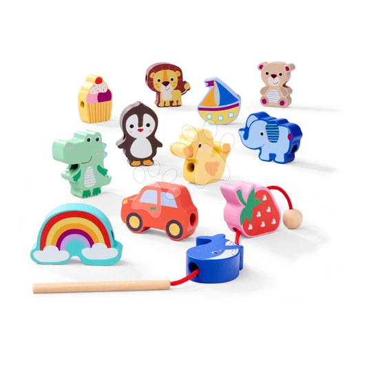 Fa fűzős játék Állatkák és tárgyak Threading Game Eichhorn 13 részes 3 évtől EH2807