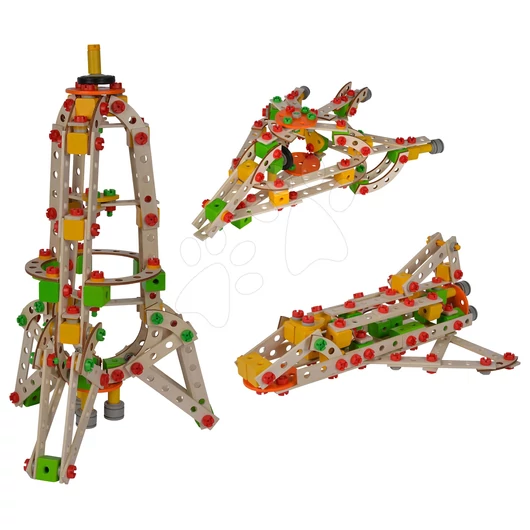 Fa építőjáték Világűr Rocket Constructor Tool Box Eichhorn rakéta, űrhajó és űrrepülőgép 250 darab 6 éves kortól