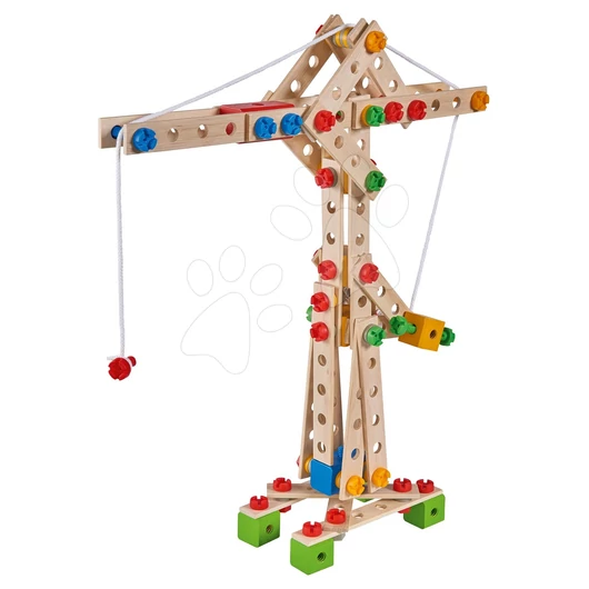 Fa építőjáték daru Constructor Crane Eichhorn 5 modell (daru, hajó, hidroplán, formula, mobil daru ) 170 darabos 6 évtől
