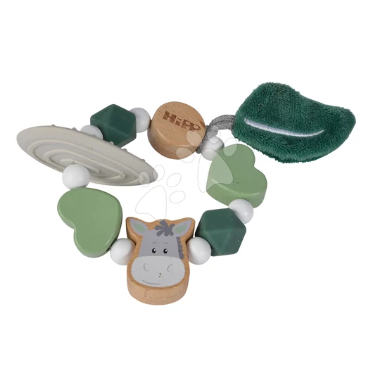 Fa szilikonos rágóka Baby Hipp Teether Eichhorn golyókkal a karikán 12 hó-tól