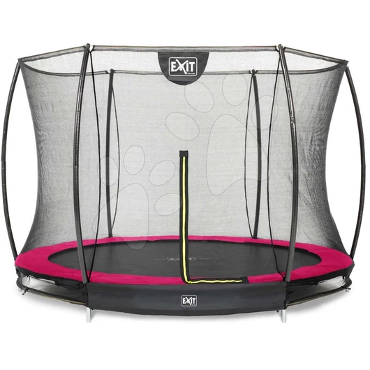 Trambulin védőhálóval Silhouette Ground Exit Toys talajmenti 244 cm átmérővel rózsaszín