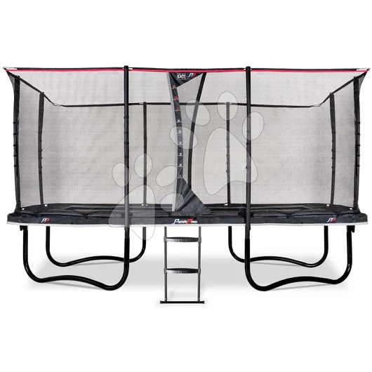 Trambulin védőhálóval és létrával PeakPro Black Exit Toys 275*458 cm fekete