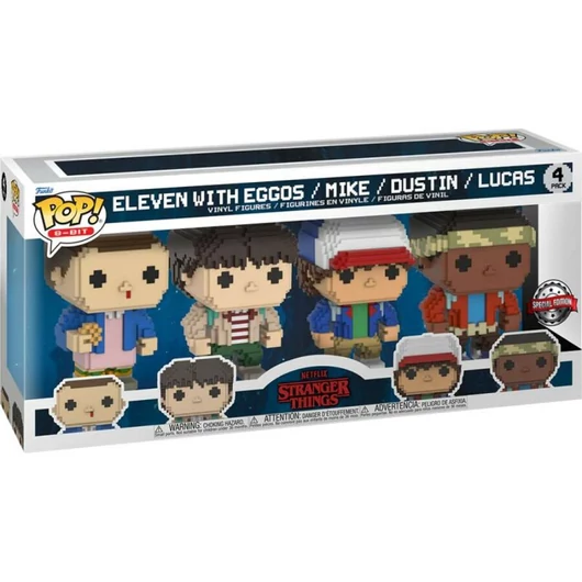 Funko Pop! 4-Pack: Stranger Things - 8 Bit Eleven with Eggos /Mike/Dustin/Lucas figura