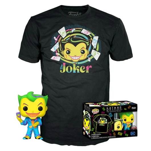 Funko Pop! & Tee: DC Comics - Joker Blacklight figura és póló (XL)