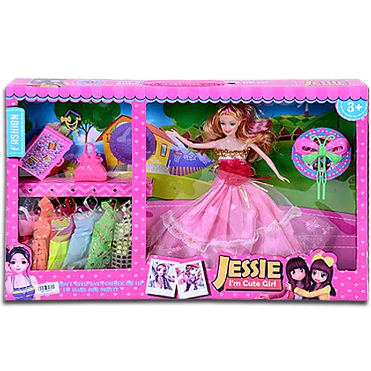 Jessie divatbaba 6 extra ruhával és bőrönddel