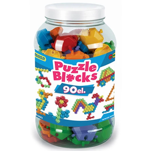 Hatszög alakú építőelemek tároló edényben 90db-os nagy szett - Wader