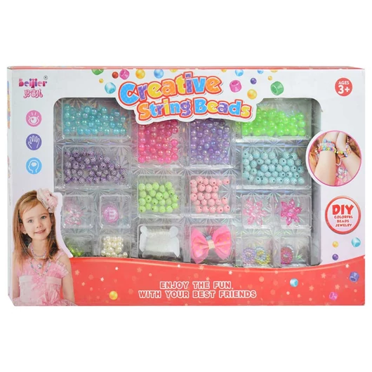 Creative StringBeads: Ékszerkészítő gyöngy szett 200+ színes gyöngyökkel
