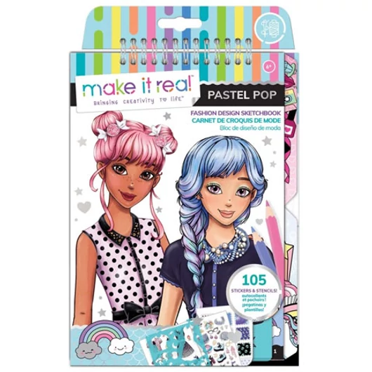 Make it Real: Divattervezői vázlatfüzet kiegészítőkkel - Pasztell Pop