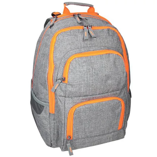 Spirit: E-Bag szürke és narancssárga lekerekített iskolatáska, hátizsák 46x34x22cm
