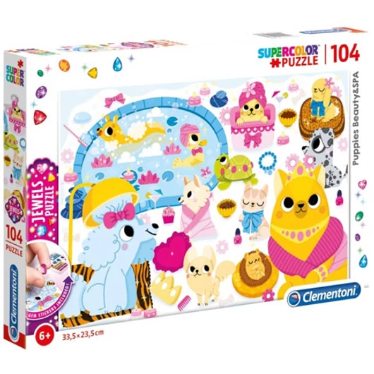 Kiskedvencek wellnesse 104 db-os puzzle strasszkövekkel -  Clementoni