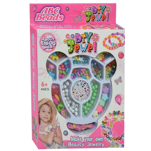 DIY Jewel: ABC ékszerkészítő gyöngyszett színes és betűs gyöngyökkel