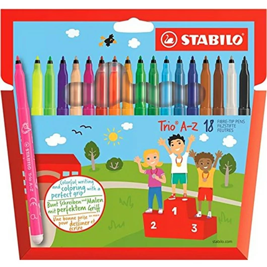 Stabilo: Trio A-Z színes filctoll szett 18db-os