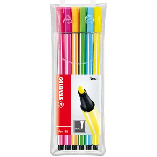Stabilo: Pen 68 neon színű filctoll készlet 6db-os