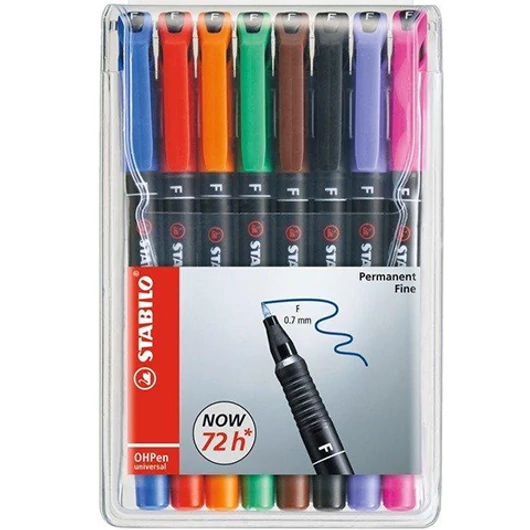 Stabilo: OHPen F 0,7mm vonalvastagságú alkoholos filctoll 8db-os szett
