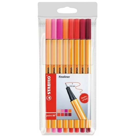 Stabilo: Point 88 piros árnyalatok 8db-os tűfilc szett
